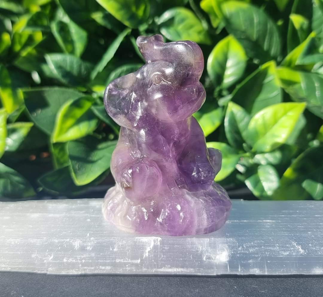 Crystal Sitting Elephants