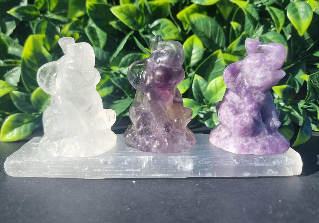 Crystal Sitting Elephants