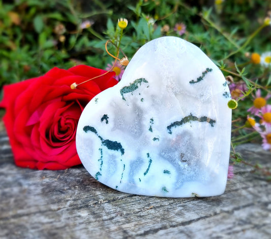 Moss Agate Heart Bowl