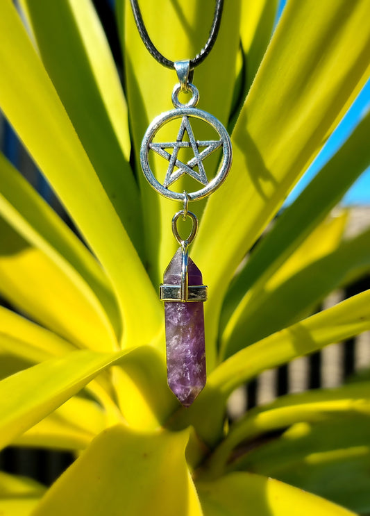 Amethyst DT Pentagram Necklace