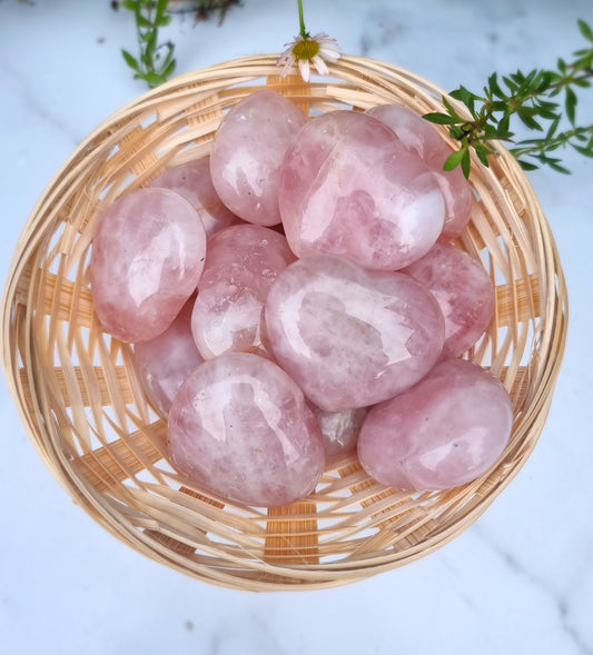 Rose Quartz Puffy Hearts