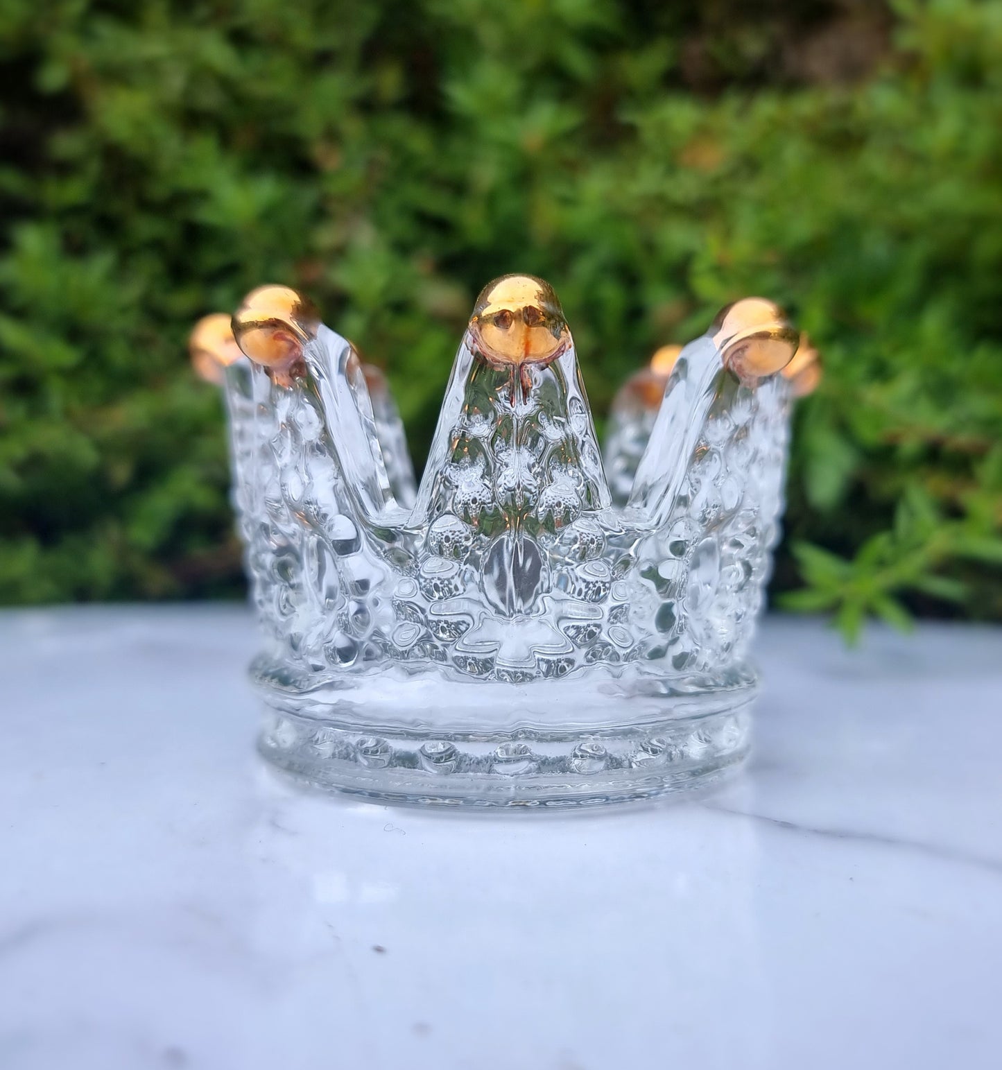 Glass Crown Sphere Holder / Bowl