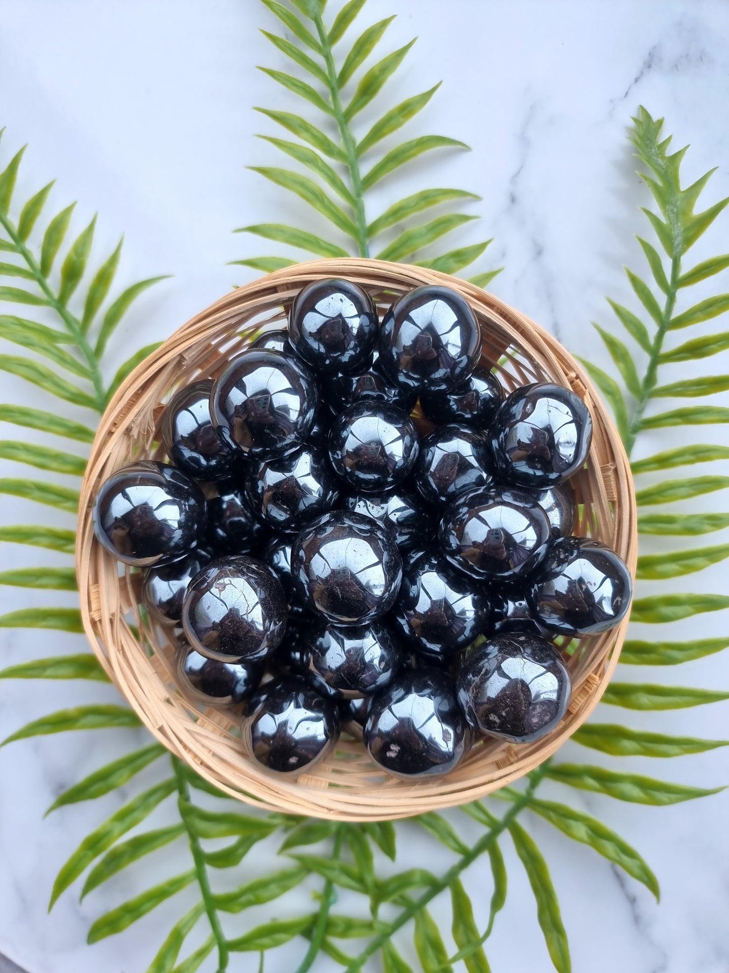 Hematite round tumbles