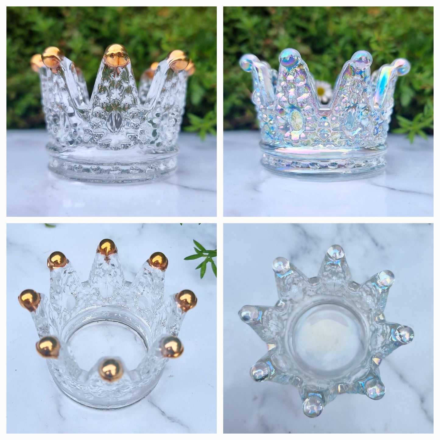 Glass Crown Sphere Holder / Bowl