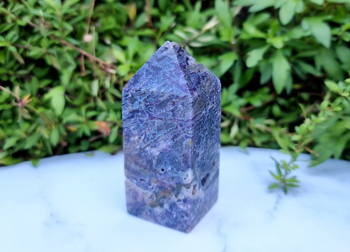 Brecciated Fluorite obelisk Point