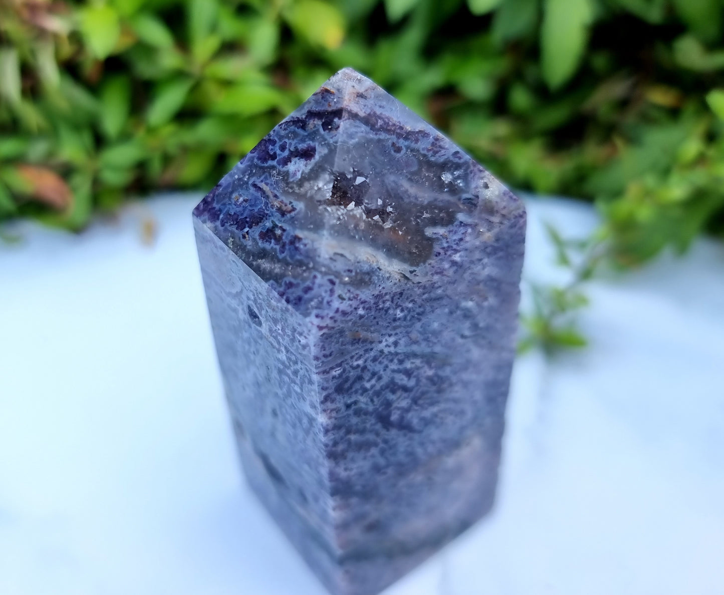 Brecciated Fluorite obelisk Point