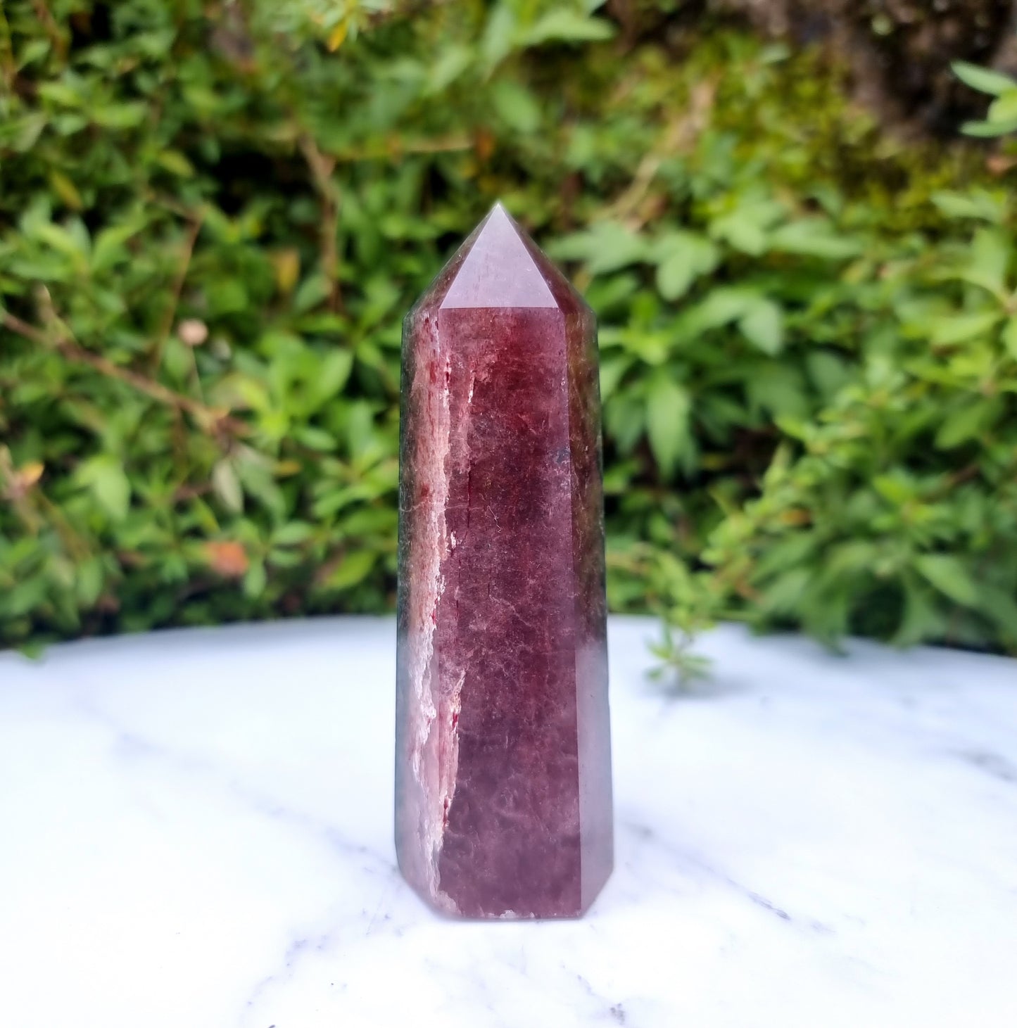 Double Strawberry Quartz Point