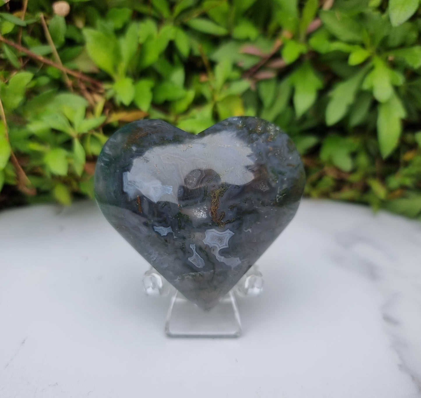 Moss Agate Heart