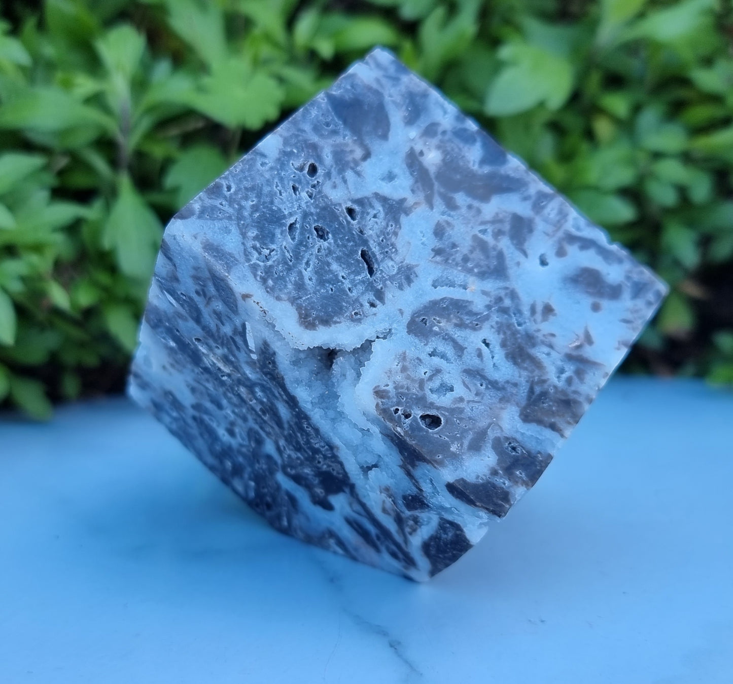 Druzy Quartz on matrix Cube