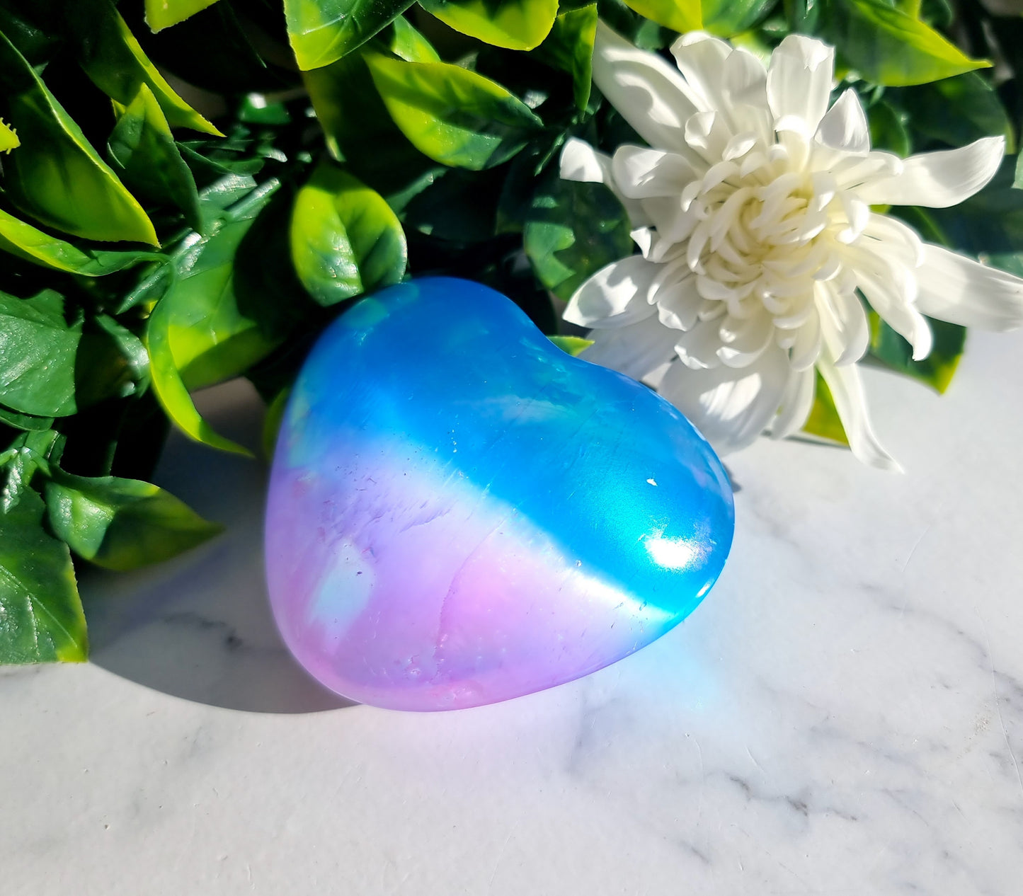 Aura Selenite( satin spar) Heart