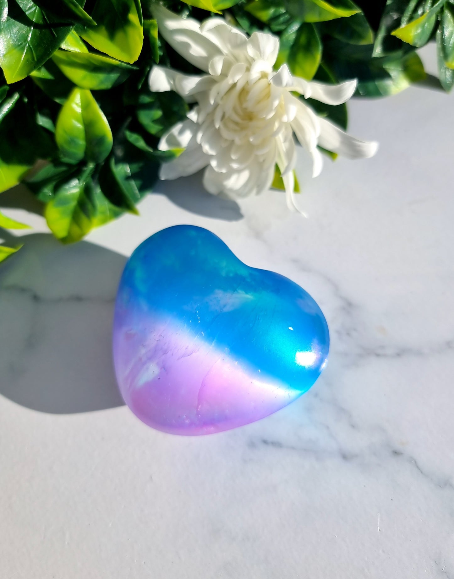 Aura Selenite( satin spar) Heart