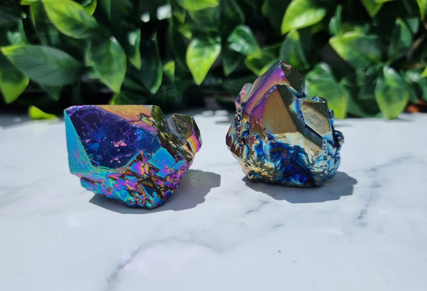 Titanium Aura Quartz Cluster