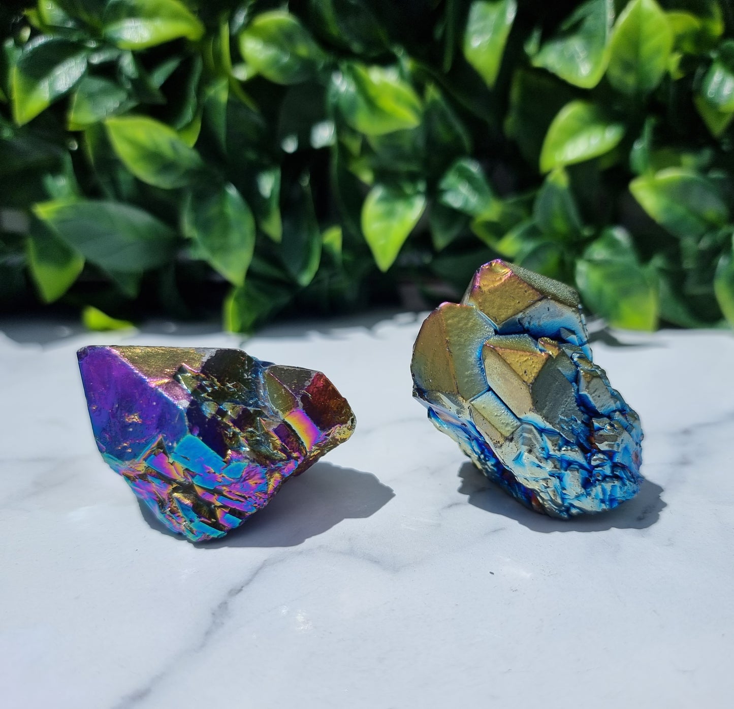 Titanium Aura Quartz Cluster