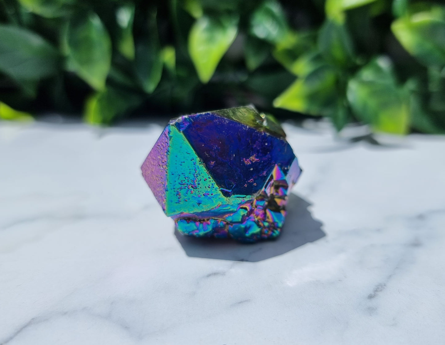 Titanium Aura Quartz Cluster