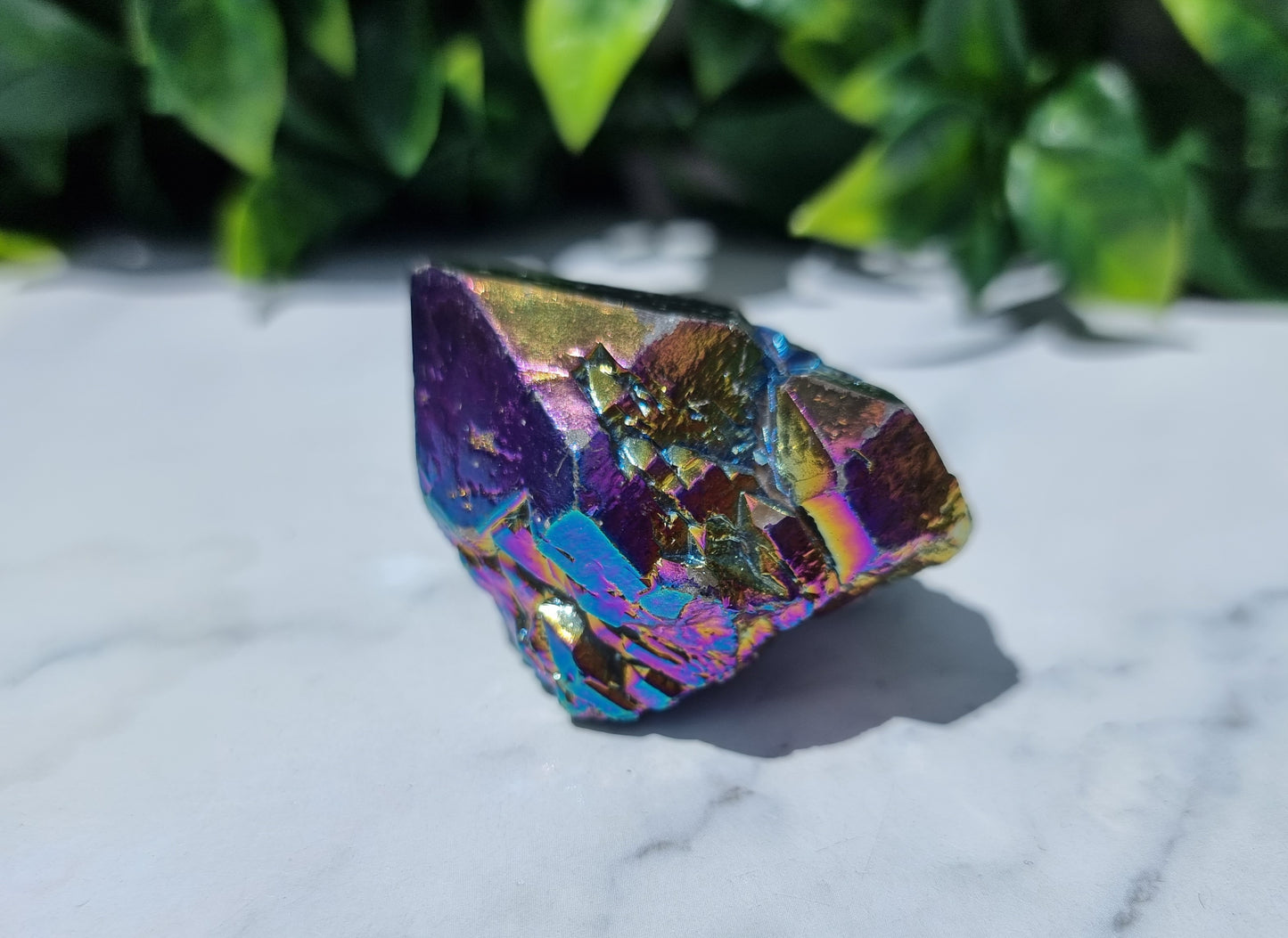 Titanium Aura Quartz Cluster