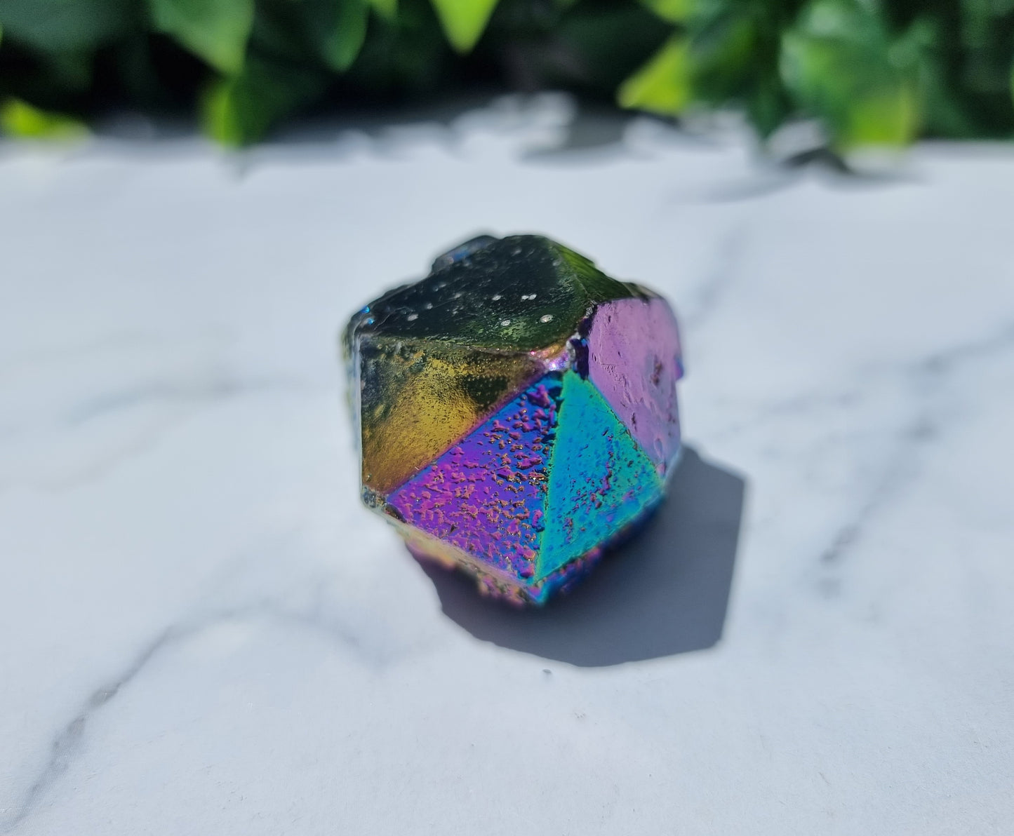 Titanium Aura Quartz Cluster