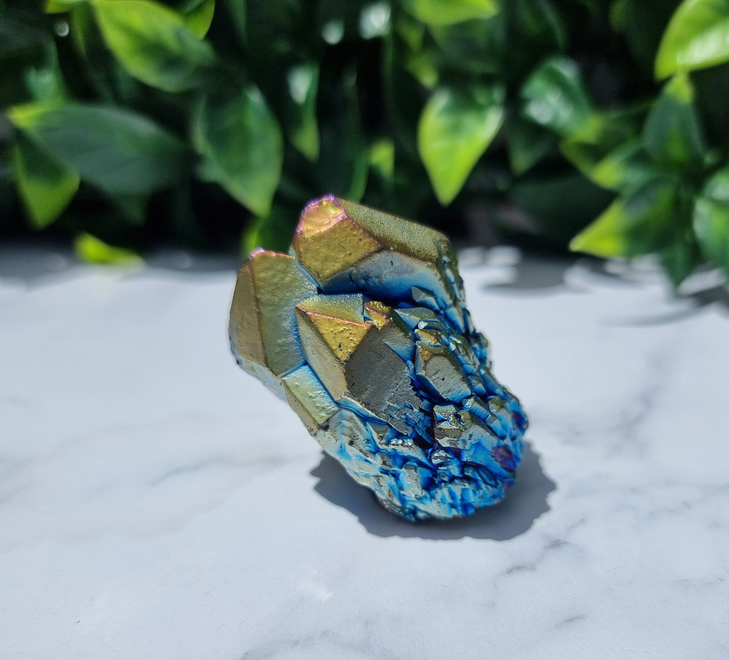 Titanium Aura Quartz Cluster