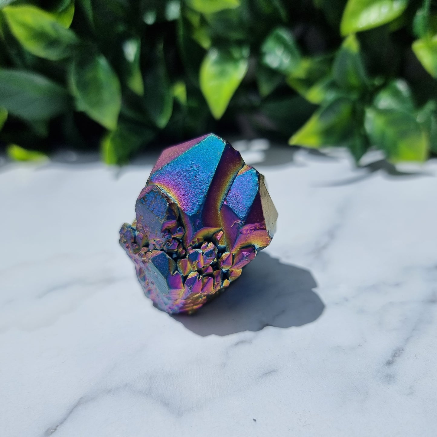 Titanium Aura Quartz Cluster