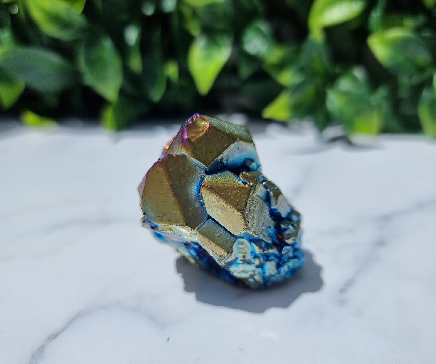 Titanium Aura Quartz Cluster