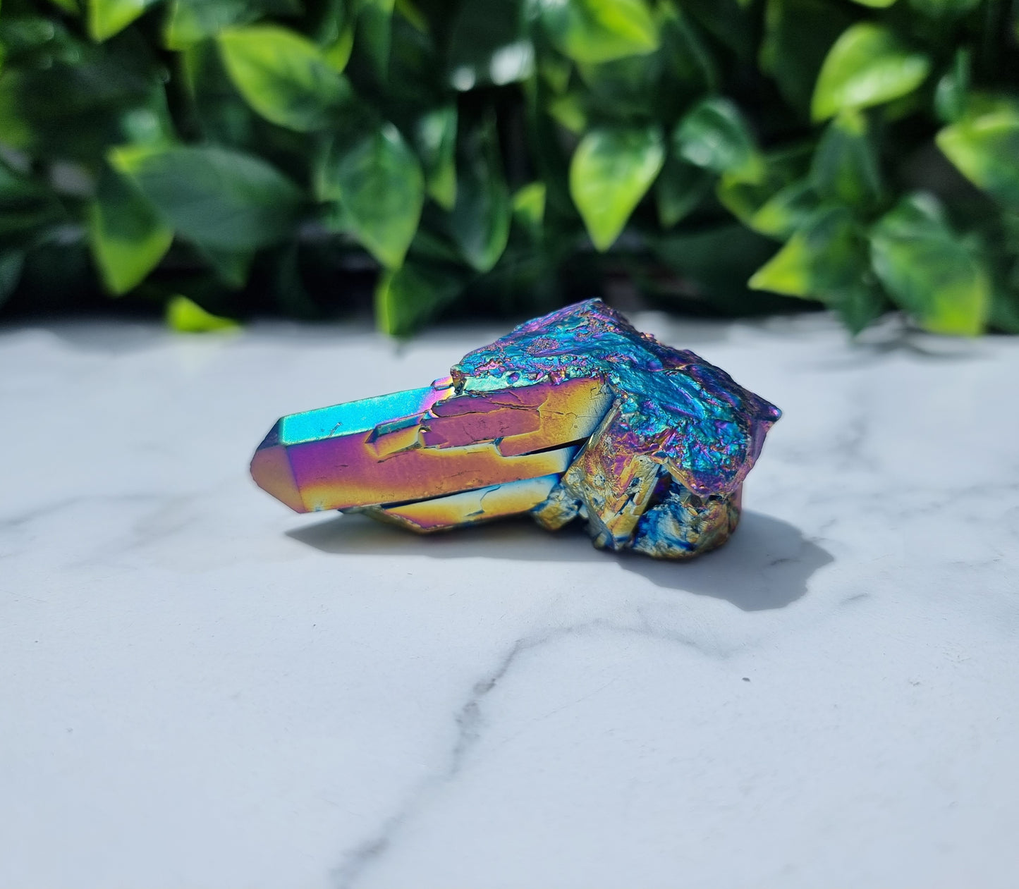 Titanium Aura Quartz Cluster