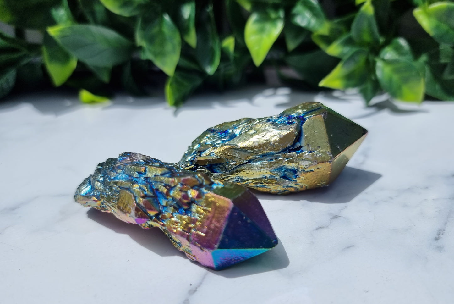 Titanium Aura Quartz Cluster