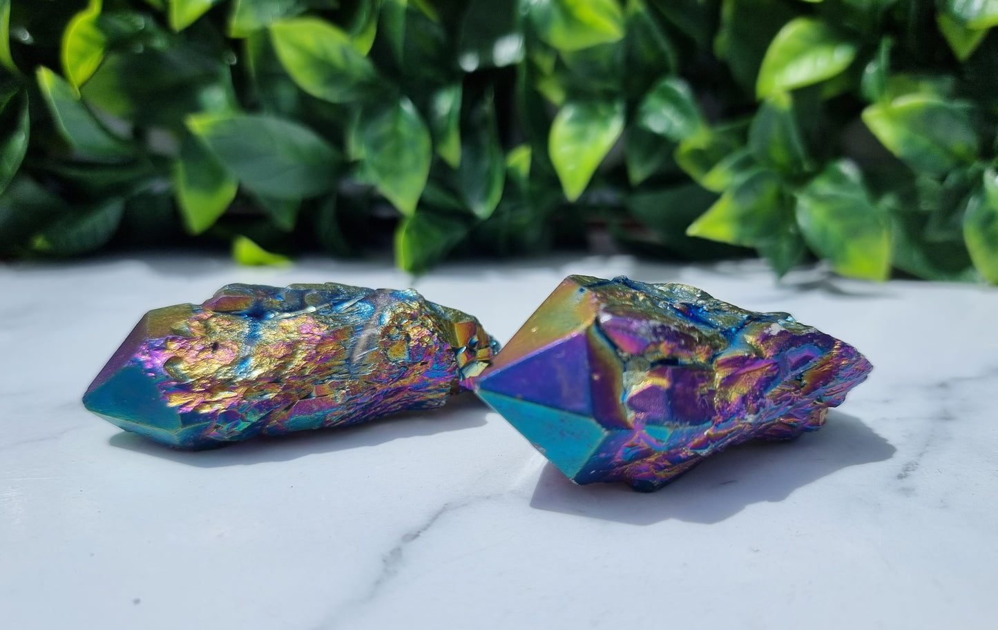 Titanium Aura Quartz Cluster