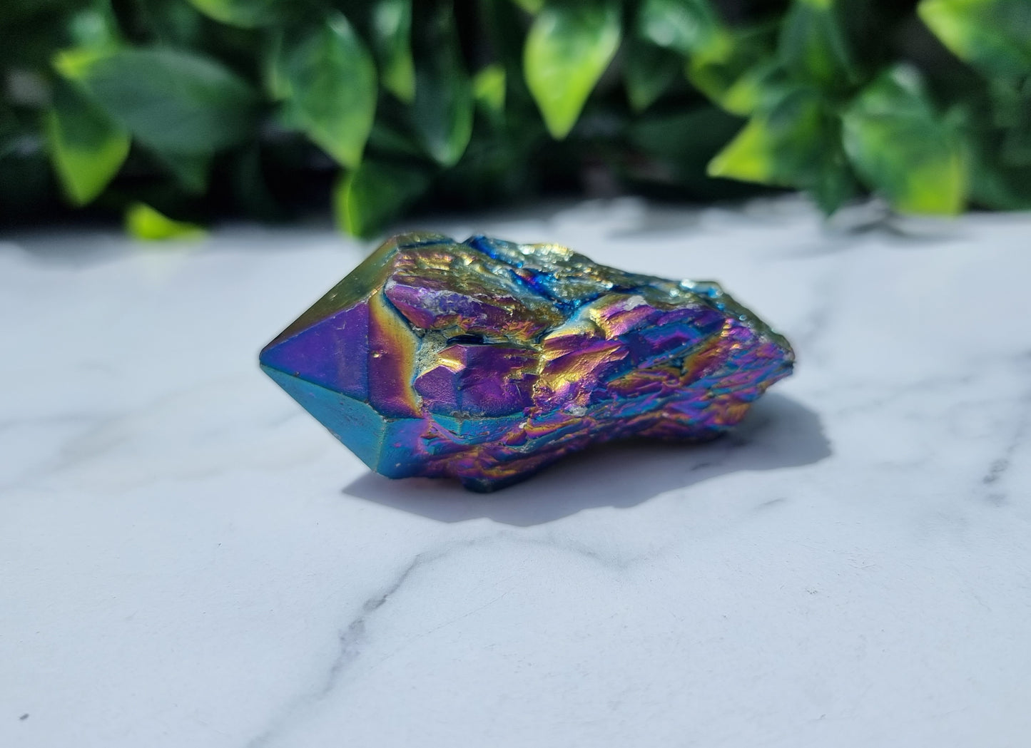 Titanium Aura Quartz Cluster