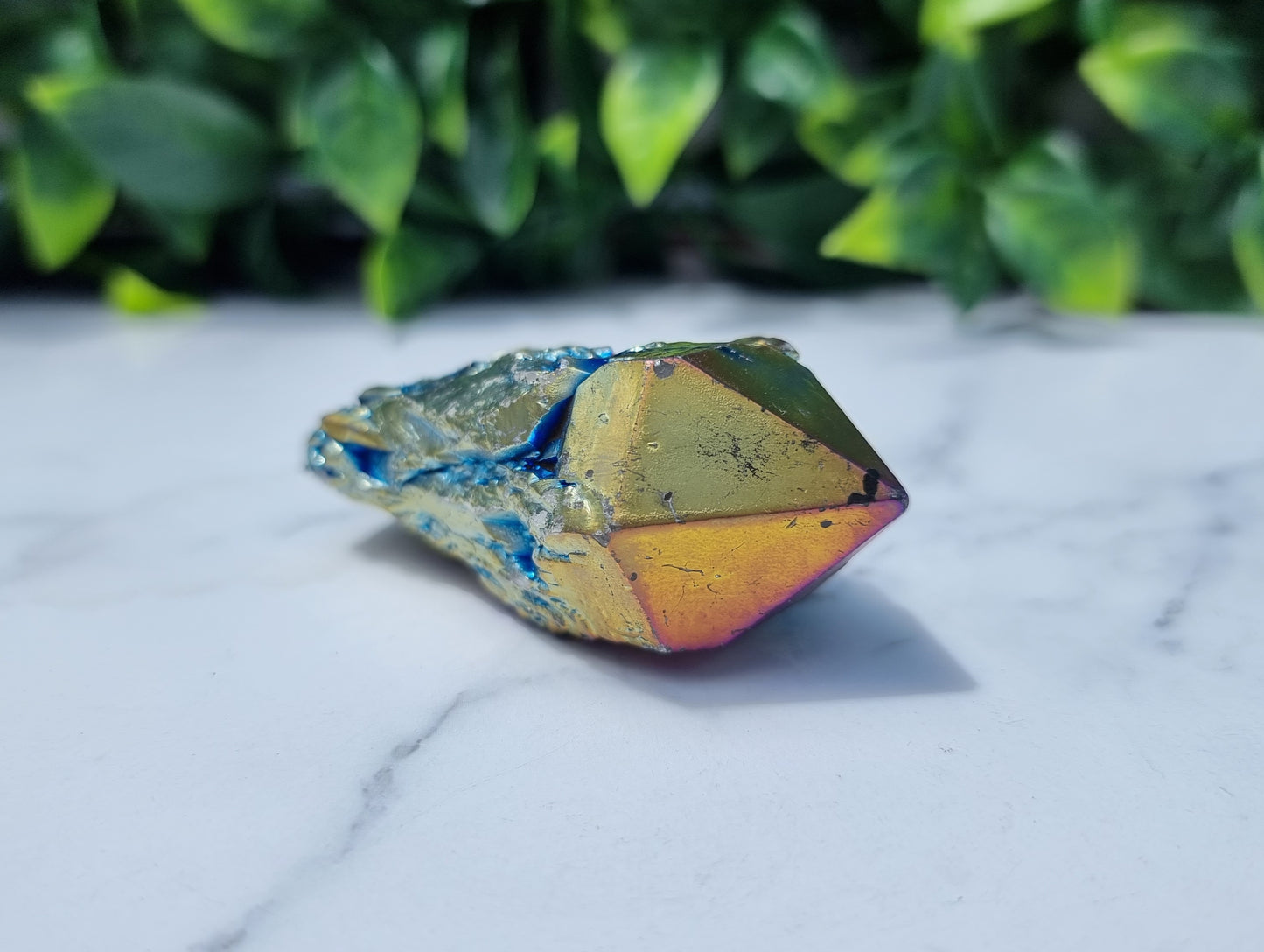 Titanium Aura Quartz Cluster