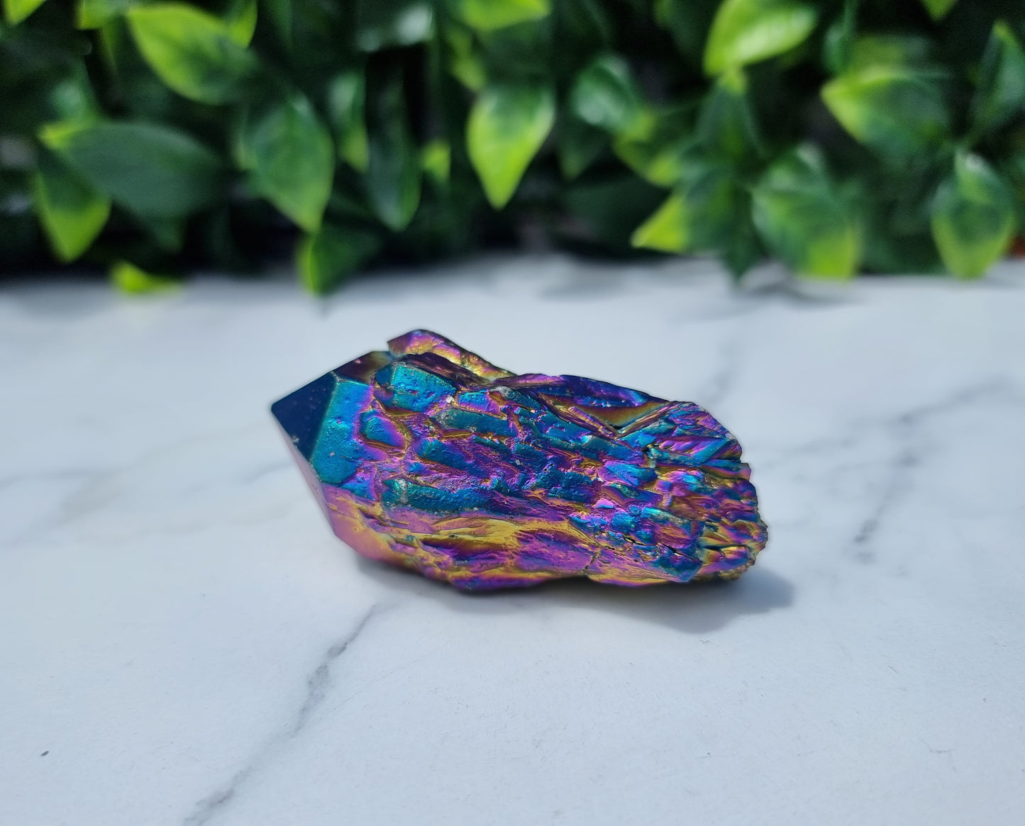 Titanium Aura Quartz Cluster