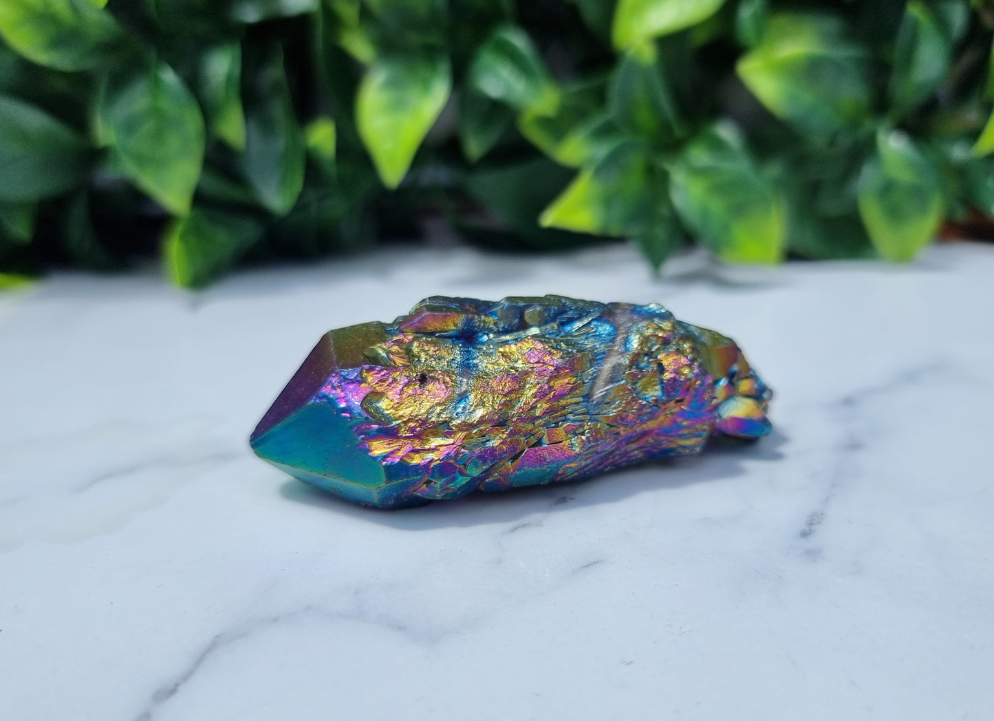 Titanium Aura Quartz Cluster