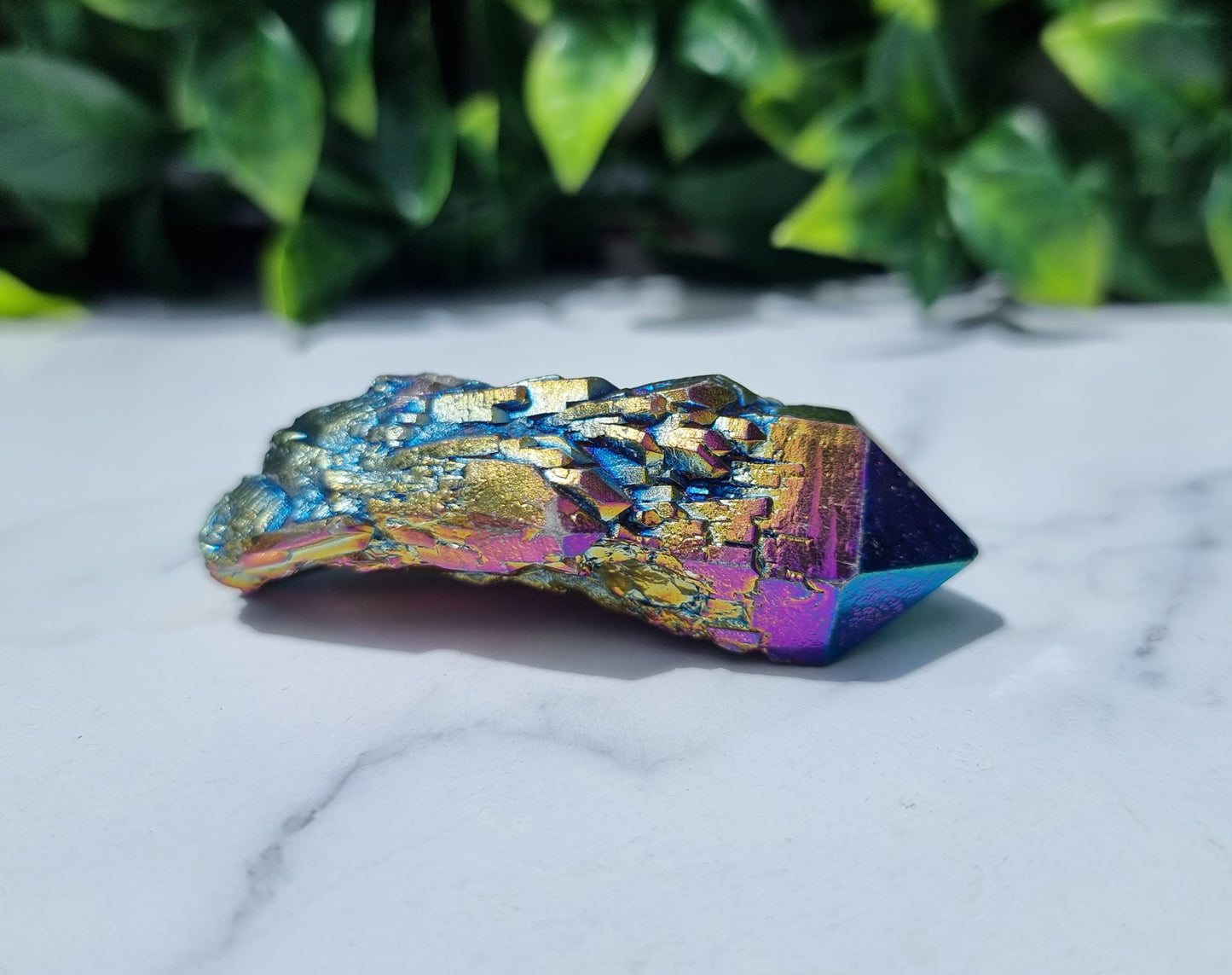 Titanium Aura Quartz Cluster