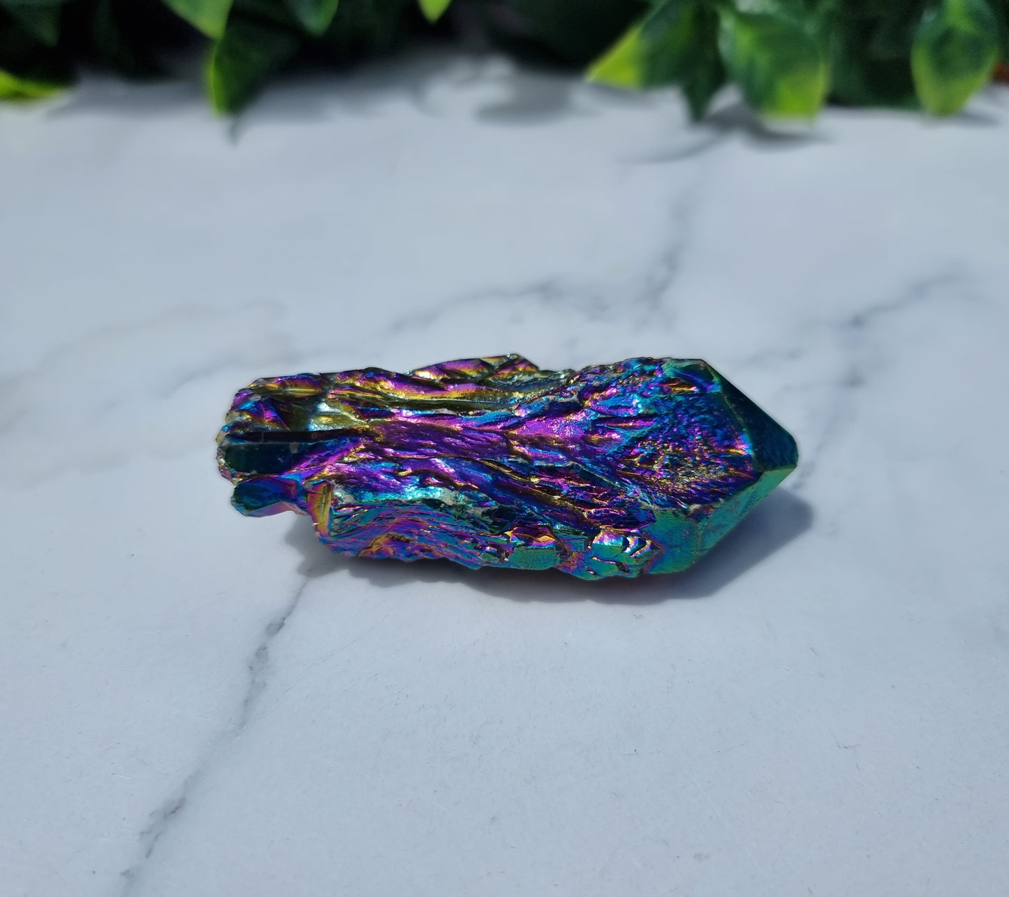 Titanium Aura Quartz Cluster