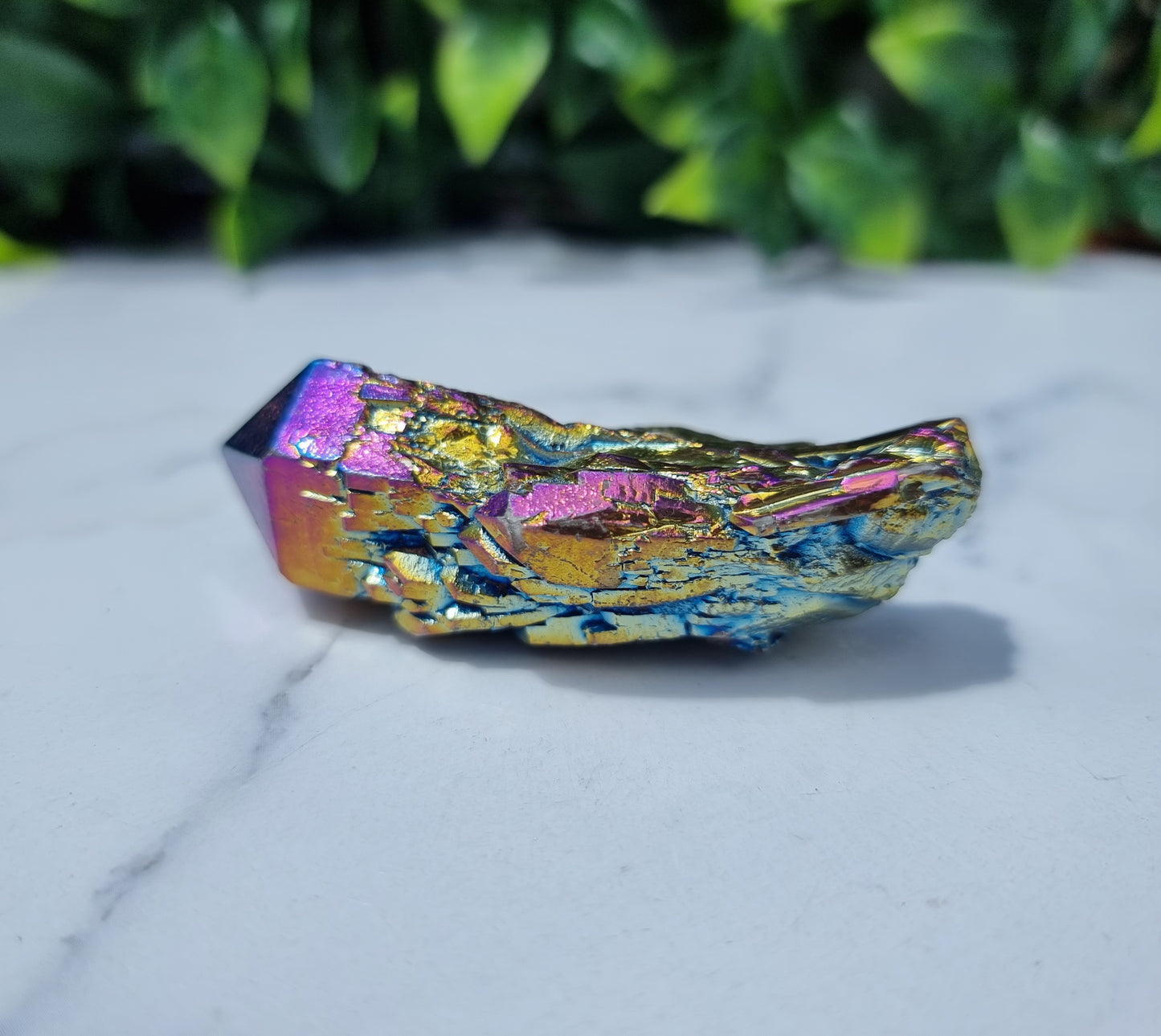 Titanium Aura Quartz Cluster