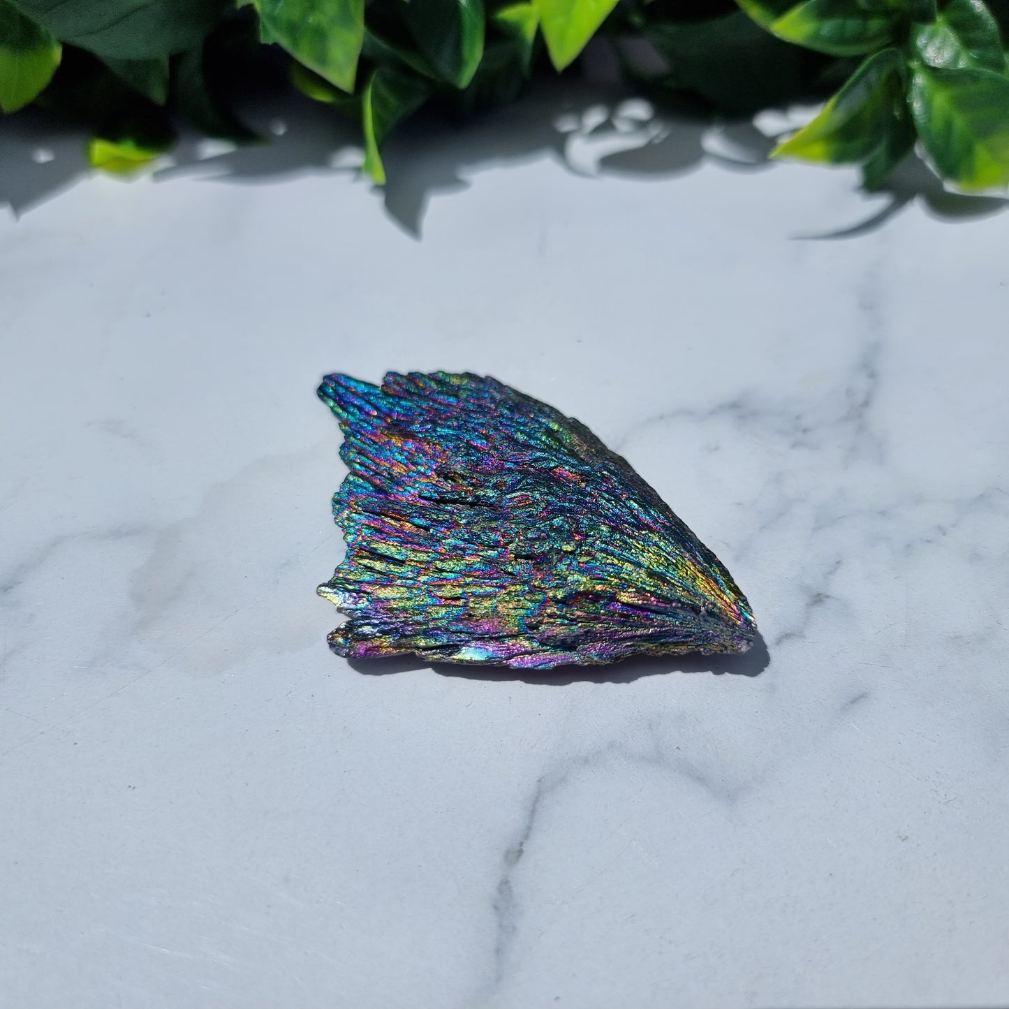 Rainbow Aura Kyanite Feather