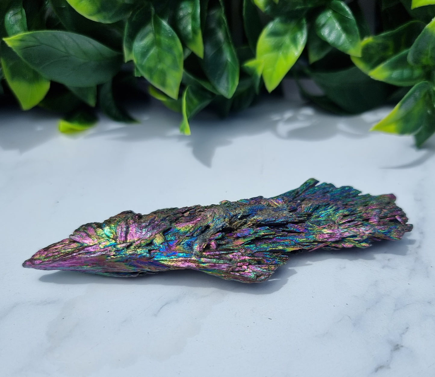 Rainbow Aura Kyanite Feather