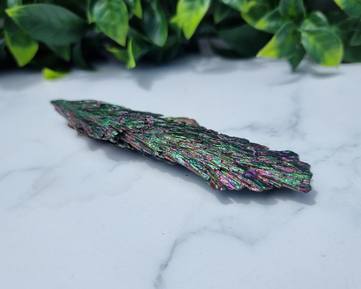 Rainbow Aura Kyanite Feather