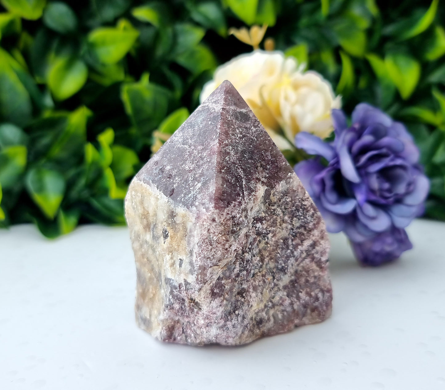 Purple Mica Lepidolite Cut base Point