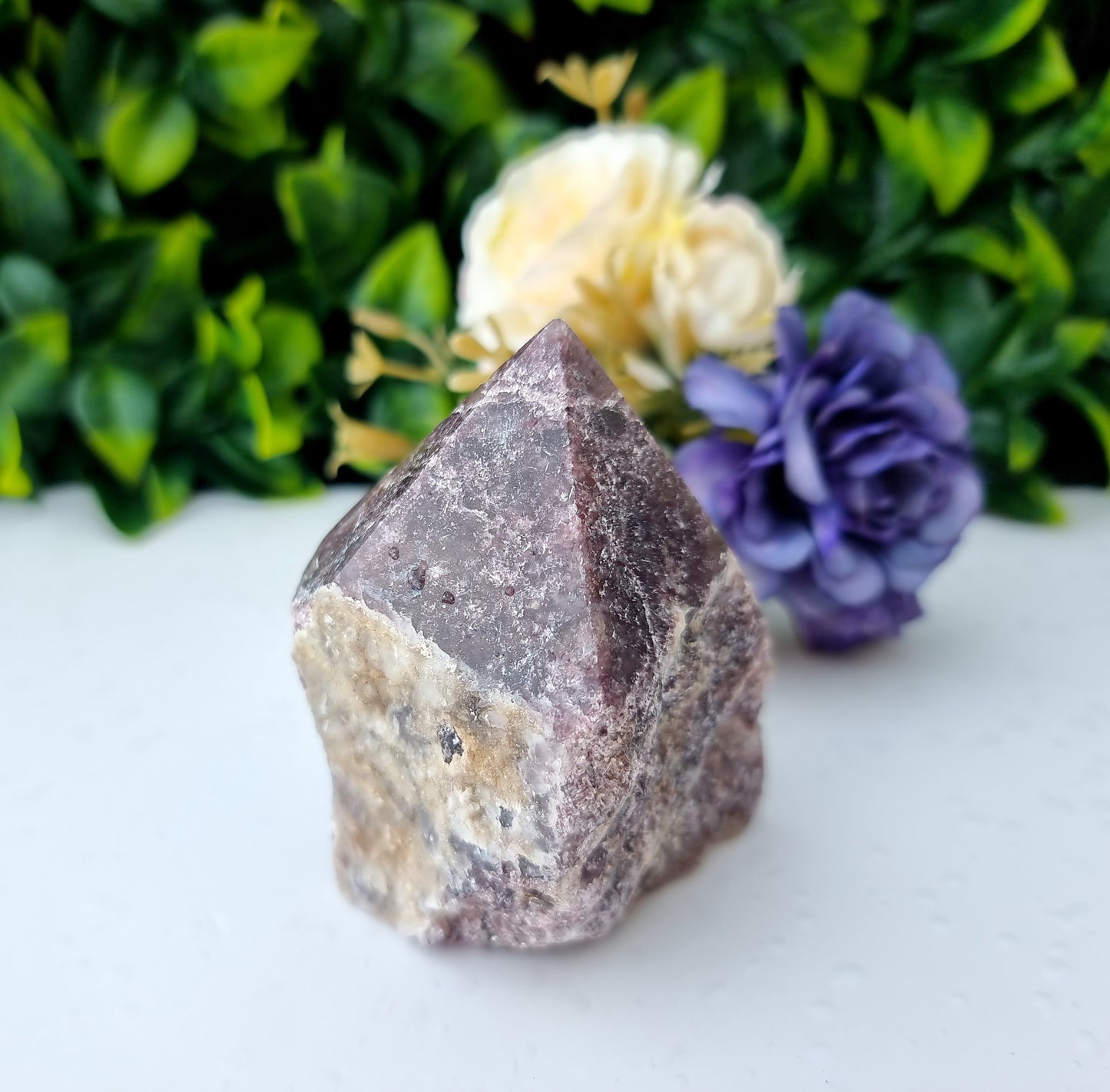 Purple Mica Lepidolite Cut base Point