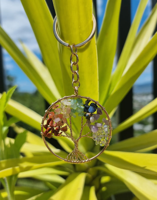 Chakra Crystal Tree Of Life Keyring