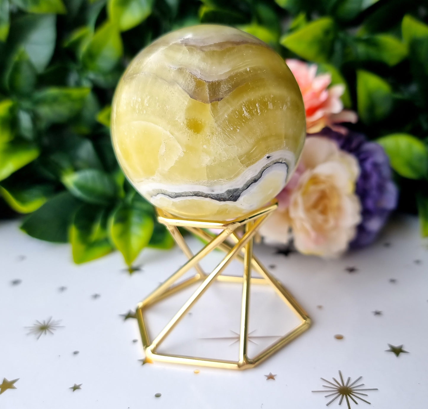 Lemon Calcite Sphere