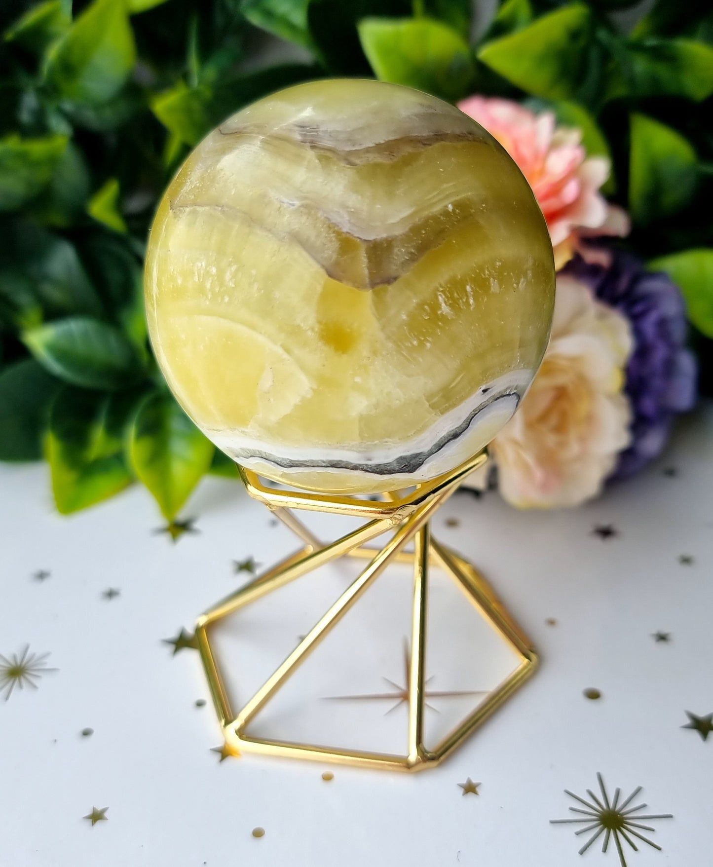 Lemon Calcite Sphere