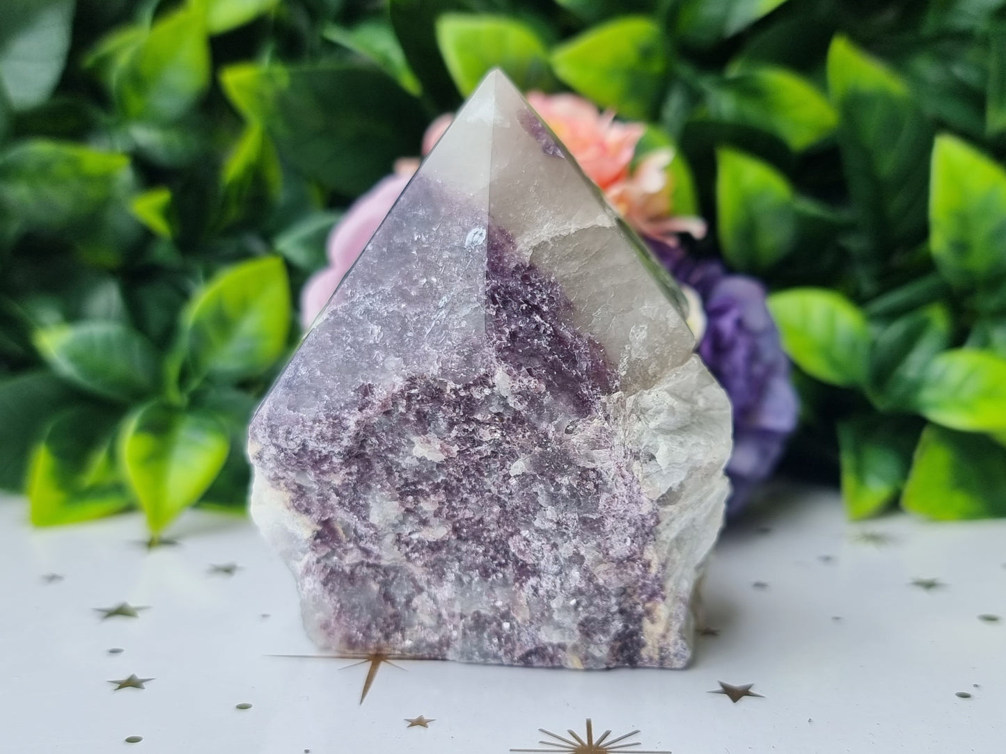 Purple Mica Cut-Base Point