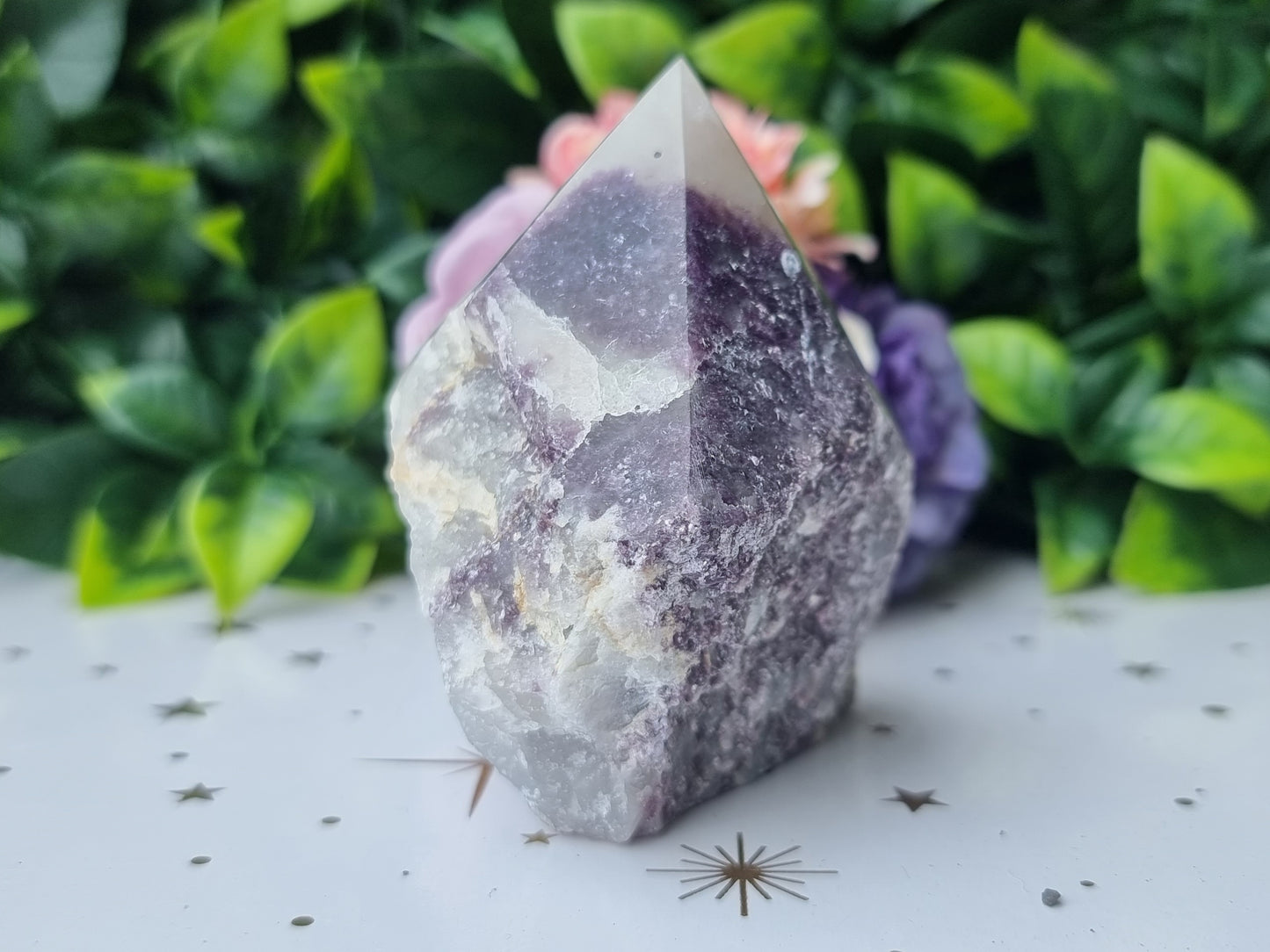 Purple Mica Cut-Base Point