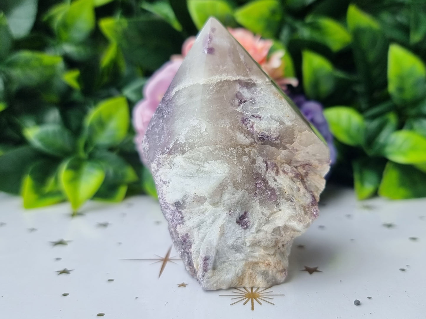 Purple Mica Cut-Base Point