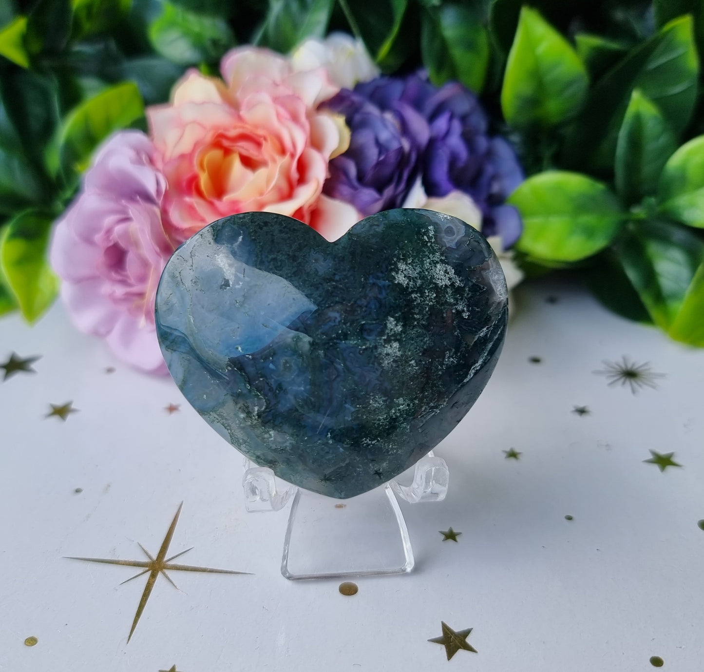 Moss Agate Heart