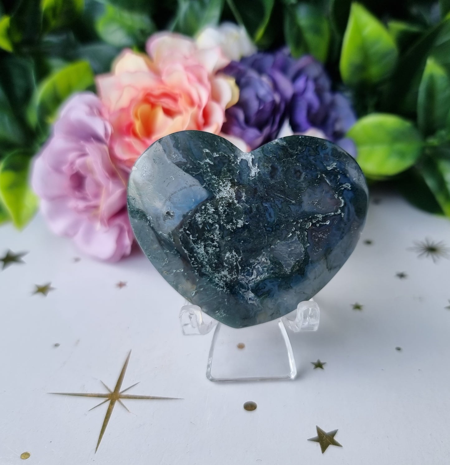 Moss Agate Heart