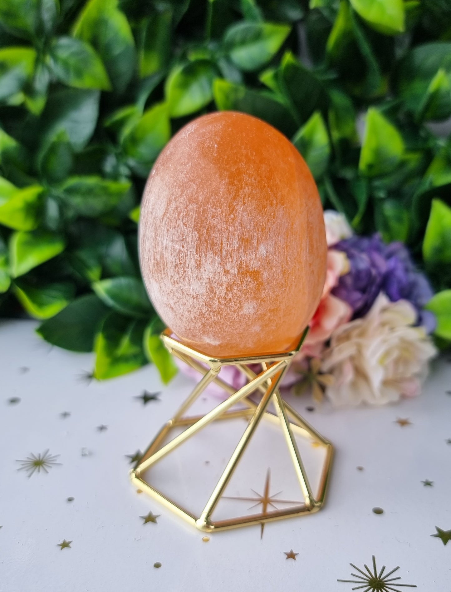 Peach Selenite Egg