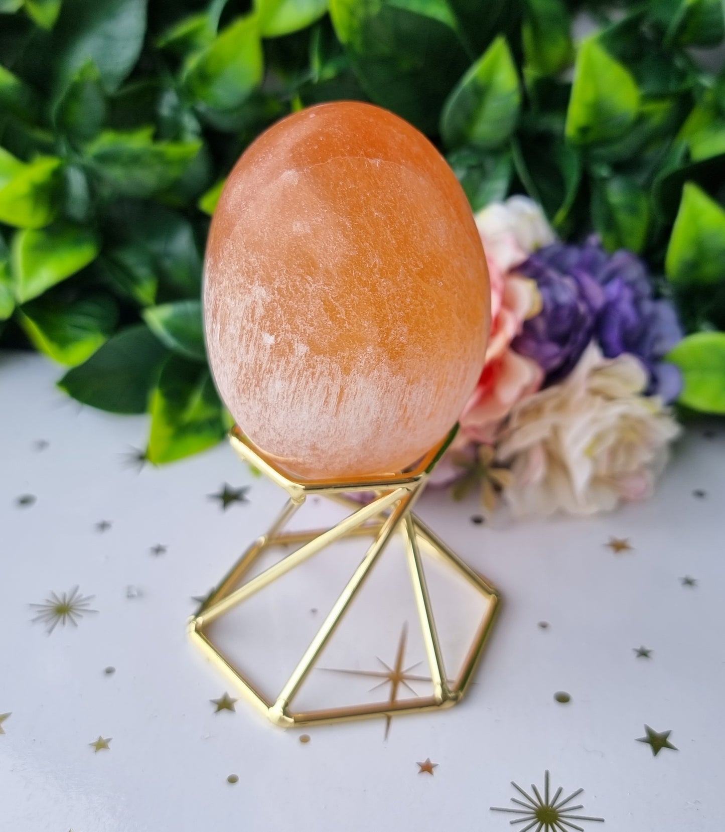 Peach Selenite Egg