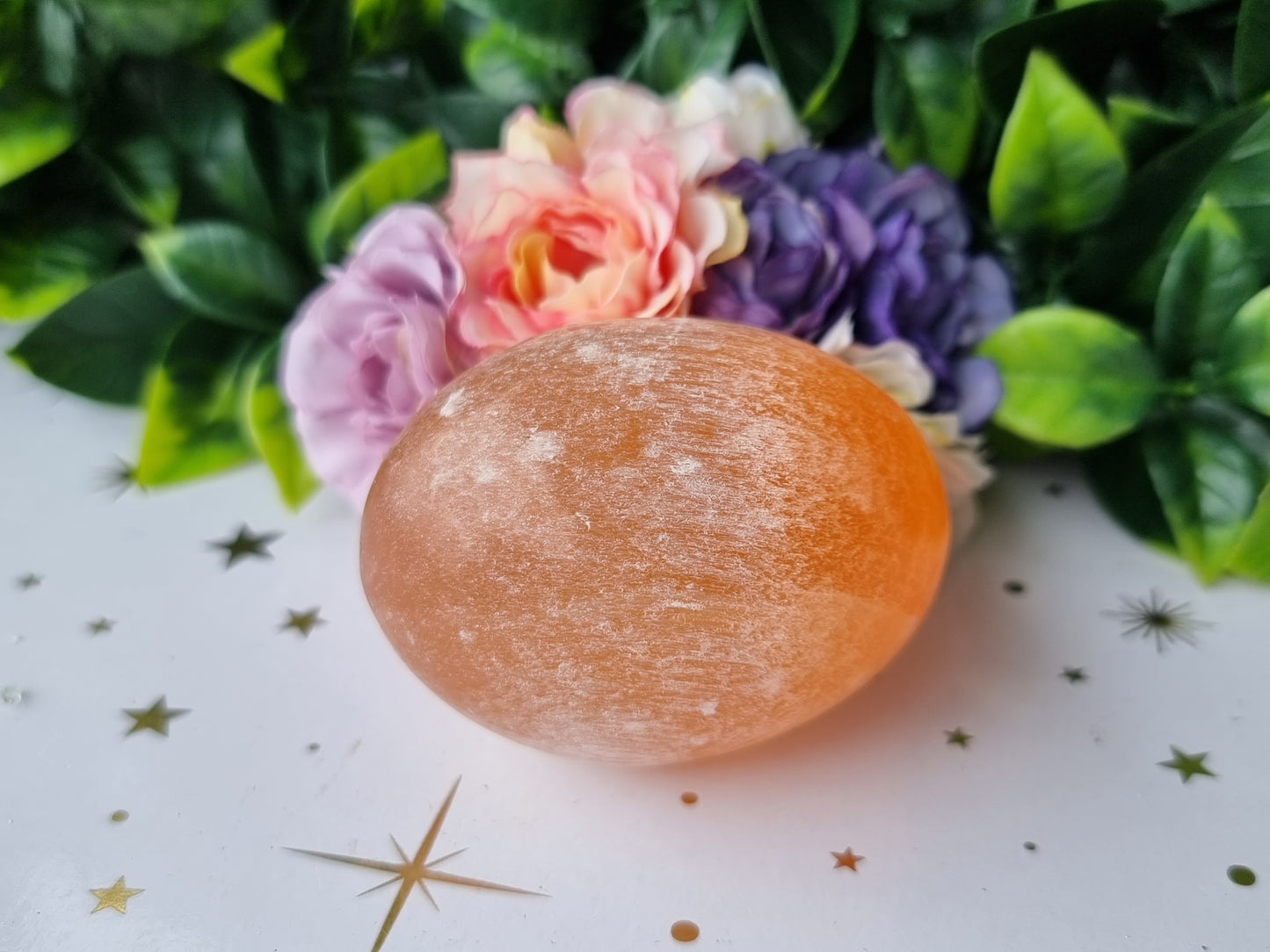 Peach Selenite Egg