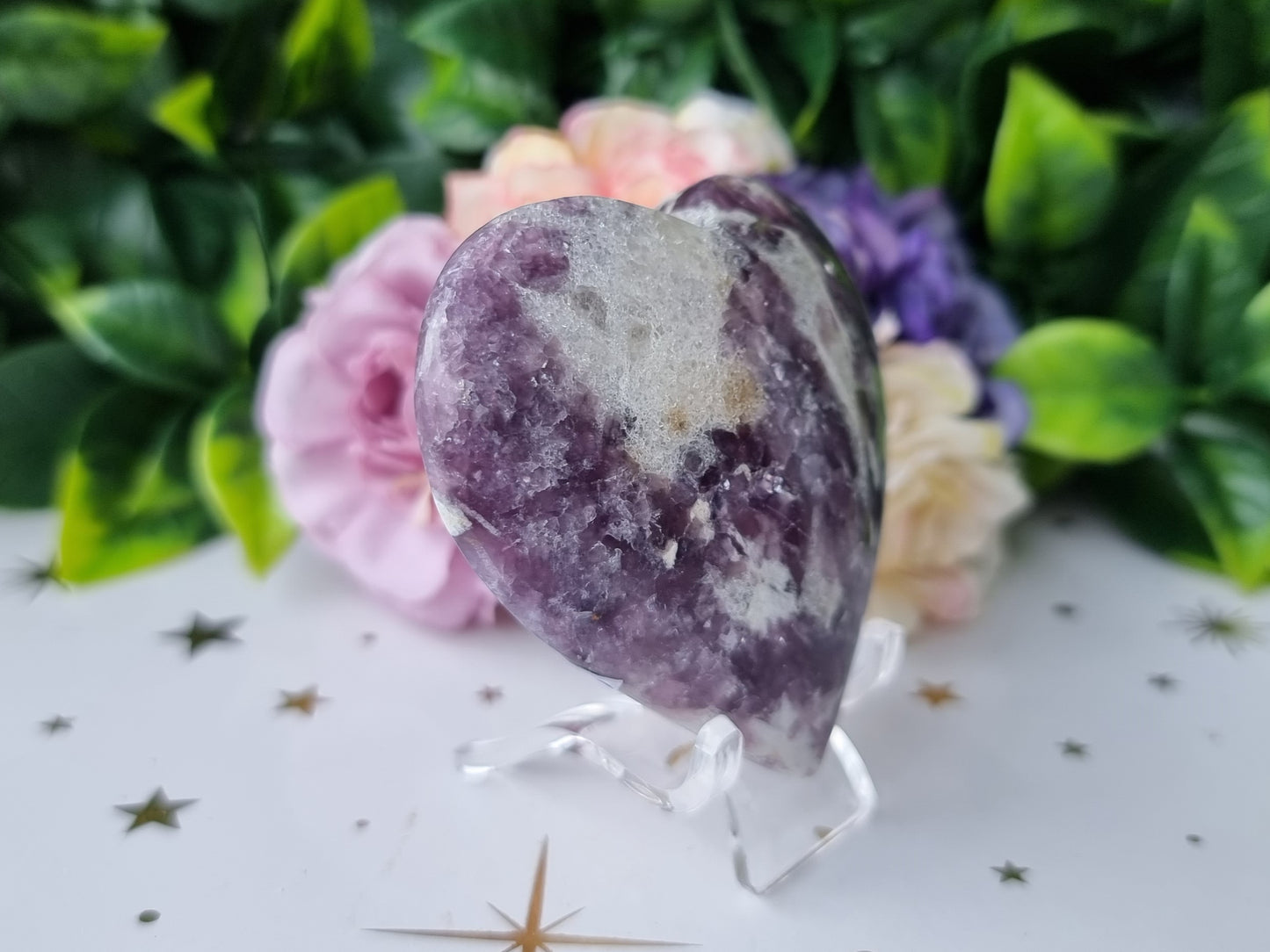 Purple Lepidolite Mica Heart